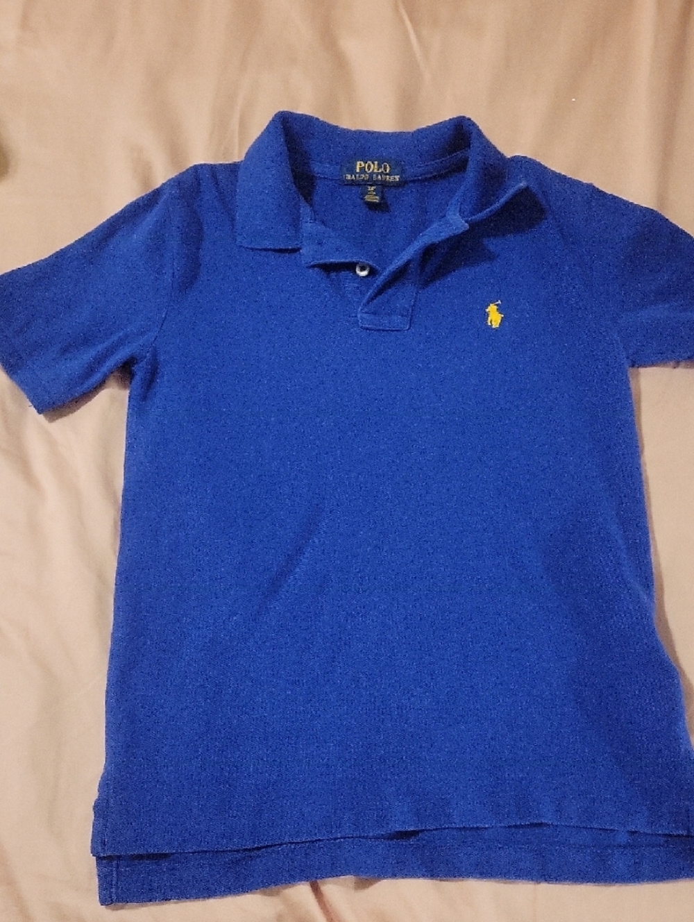 Ralph Lauren Boys Royal Blue Polo with Yellow Pony - Picture 4 of 4